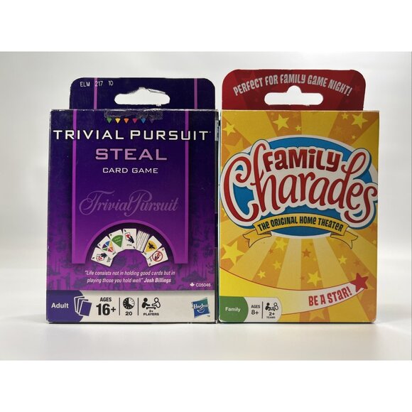 Travel Card Games 4 Pack - Monopoly, Trivial Pursuit, Family Charades *Read* - Picture 4 of 11